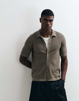 ONLY & SONS ONLY & SONS short sleeve knit shirt in gray-White