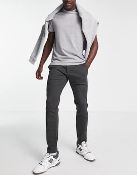 ONLY & SONS Only & Sons slim fit tapered pants in dark gray