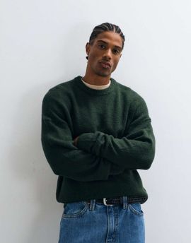 ONLY & SONS ONLY & SONS soft touch light knit sweater in dark green