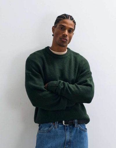 ONLY & SONS ONLY & SONS soft touch light knit sweater in dark green