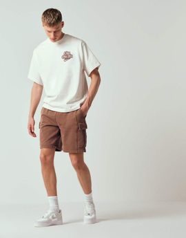 ONLY & SONS ONLY & SONS sweatshirt fabric cargo shorts in washed brown