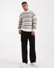 ONLY & SONS ONLY & SONS textured crew neck knit sweater in cream & brown-White - 2