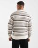 ONLY & SONS ONLY & SONS textured crew neck knit sweater in cream & brown-White - 3
