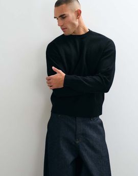 ONLY & SONS ONLY & SONS textured crew neck knitted sweater in black