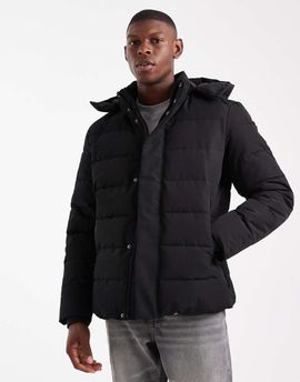 ONLY & SONS ONLY & SONS waterproof hooded puffer coat in black