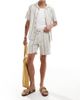 ONLY & SONS ONLY & SONS woven short in beige & blue stripe - part of a set - 1