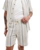 ONLY & SONS ONLY & SONS woven short in beige & blue stripe - part of a set - 2