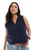 Only Curve ONLY Curve asymmetric detail vest in navy - 1