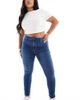 Only Curve Only Curve Augusta high waisted skinny jeans in mid blue wash - 1