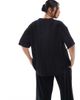 Only Curve ONLY Curve boxy plisse T-shirt in black - part of a set - 2