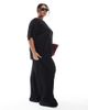 Only Curve ONLY Curve boxy plisse T-shirt in black - part of a set - 4