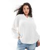 Only Curve ONLY Curve cheesecloth v neck blouse in white - 1