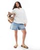 Only Curve ONLY Curve cheesecloth v neck blouse in white - 2