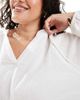 Only Curve ONLY Curve cheesecloth v neck blouse in white - 3