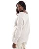 Only Curve ONLY Curve cuffed sleeves knitted sweater in beige-Black - 3