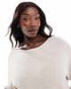 Only Curve ONLY Curve cuffed sleeves knitted sweater in beige-Black - 4