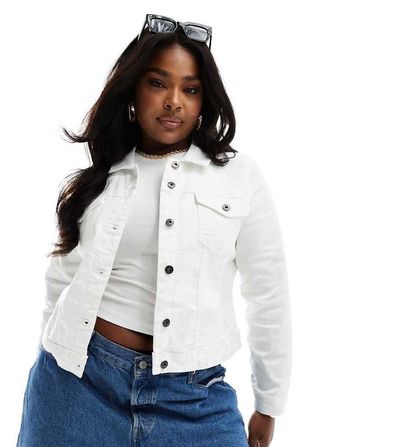 Only Curve Only Curve denim jacket in white