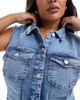 Only Curve ONLY Curve denim vest in light blue wash - 3