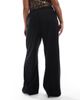 Only Curve ONLY Curve double button wide leg pants in black - 2