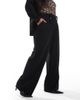Only Curve ONLY Curve double button wide leg pants in black - 4