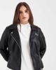 Only Curve Only Curve faux leather biker jacket in black - 1
