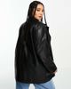 Only Curve Only Curve faux leather blazer in black - 2