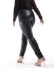 Only Curve Only Curve faux leather legging in black - 2