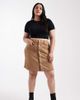 Only Curve ONLY Curve faux suede mini skirt in warm brown - 1