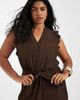 Only Curve ONLY Curve frill details jumpsuit in chocolate brown - 2