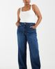 Only Curve ONLY Curve Gianna tie waist straight leg jeans in dark blue - 1