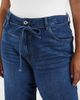 Only Curve ONLY Curve Gianna tie waist straight leg jeans in dark blue - 4