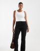 Only Curve ONLY Curve high rise front pocket pintuck flare jeans in black denim - 1