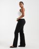 Only Curve ONLY Curve high rise front pocket pintuck flare jeans in black denim - 2