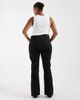 Only Curve ONLY Curve high rise front pocket pintuck flare jeans in black denim - 3