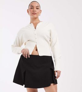 Only Curve ONLY Curve high rise pleated mini skort in black