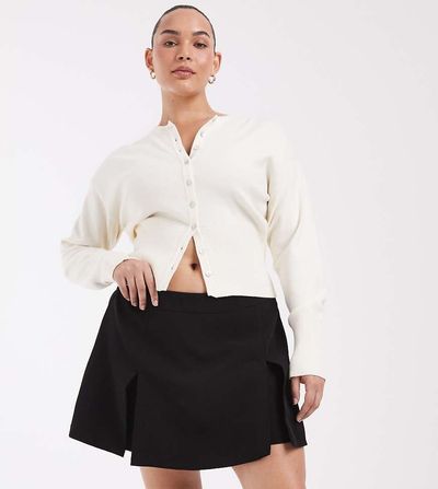 Only Curve ONLY Curve high rise pleated mini skort in black
