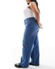 Only Curve ONLY Curve high waist wide leg jeans in mid blue - 3