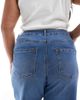 Only Curve ONLY Curve high waist wide leg jeans in mid blue - 4