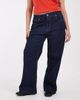 Only Curve ONLY Curve Juicy high rise wide leg jeans in rinsed dark blue - 2
