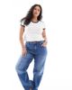 Only Curve ONLY Curve Juicy wide leg jeans in mid blue - 1