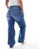 Only Curve ONLY Curve Juicy wide leg jeans in mid blue - 4