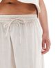 Only Curve ONLY Curve linen look pull on pants in beige - part of a set-Neutral - 4