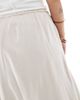 Only Curve ONLY Curve linen mix high waist maxi skirt in stone-Neutral - 4