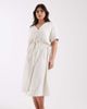 Only Curve ONLY Curve linen mix shirt dress in cream-White - 1