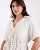 Only Curve ONLY Curve linen mix shirt dress in cream-White - 3