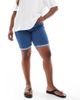 Only Curve ONLY Curve long denim shorts in mid blue-Black - 2