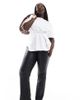 Only Curve ONLY Curve mid waist flare coated pants in black - 1