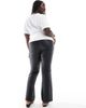 Only Curve ONLY Curve mid waist flare coated pants in black - 3