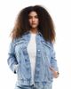 Only Curve ONLY Curve oversized denim jacket in light blue wash - 1