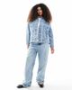 Only Curve ONLY Curve oversized denim jacket in light blue wash - 3